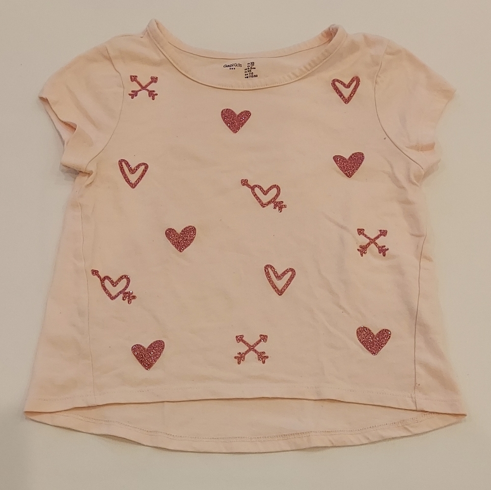 GAP Kids light pink heart shirt